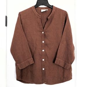 Hot Cotton top 100% linen women's small